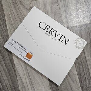 CERVIN Enola Couture Lurex Sheer RHT Seamed Nylon Stockings, Tan / Red, Size 4